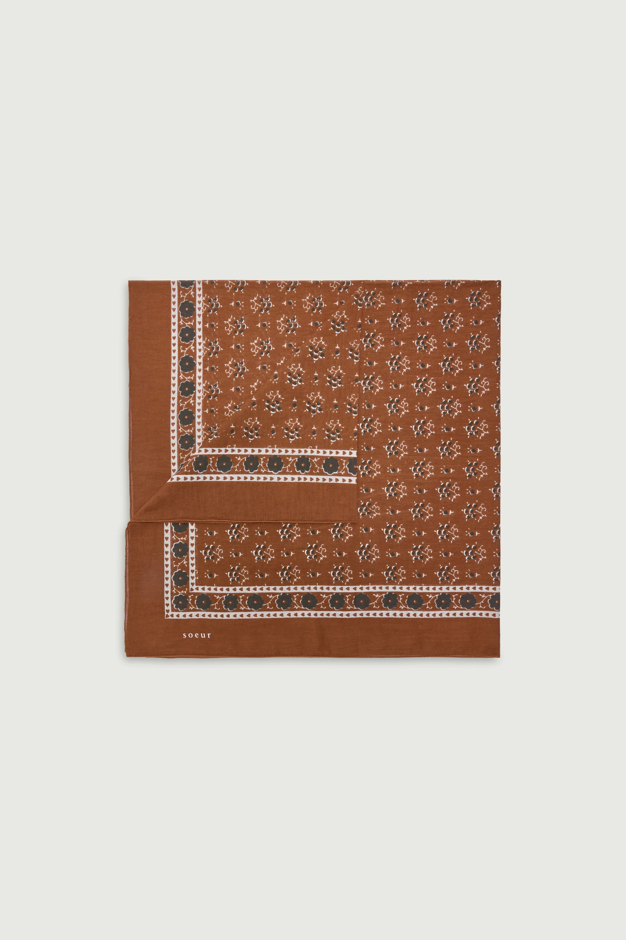FOULARD CLASSIQUE EN COTON MARRON