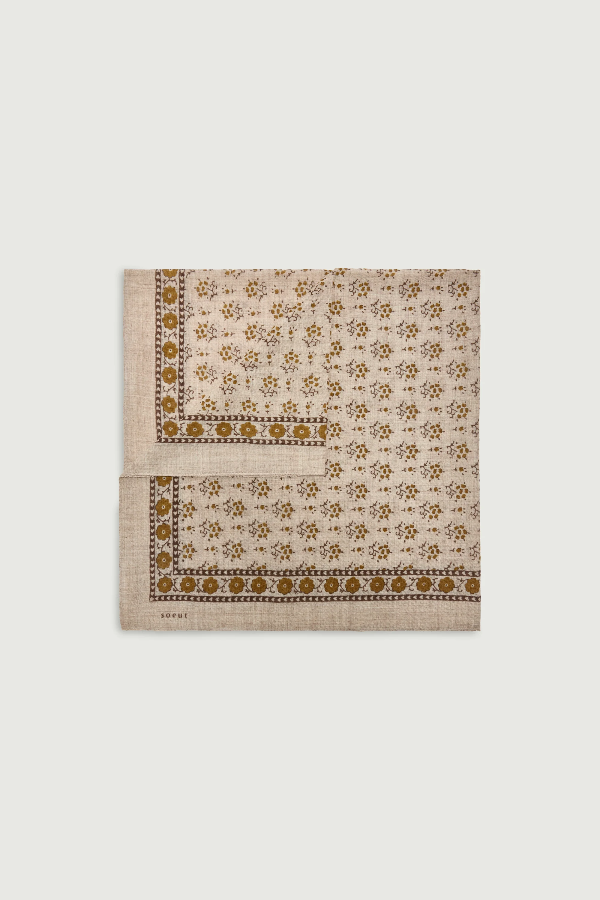 FOULARD CLASSIQUE EN LAINE BEIGE