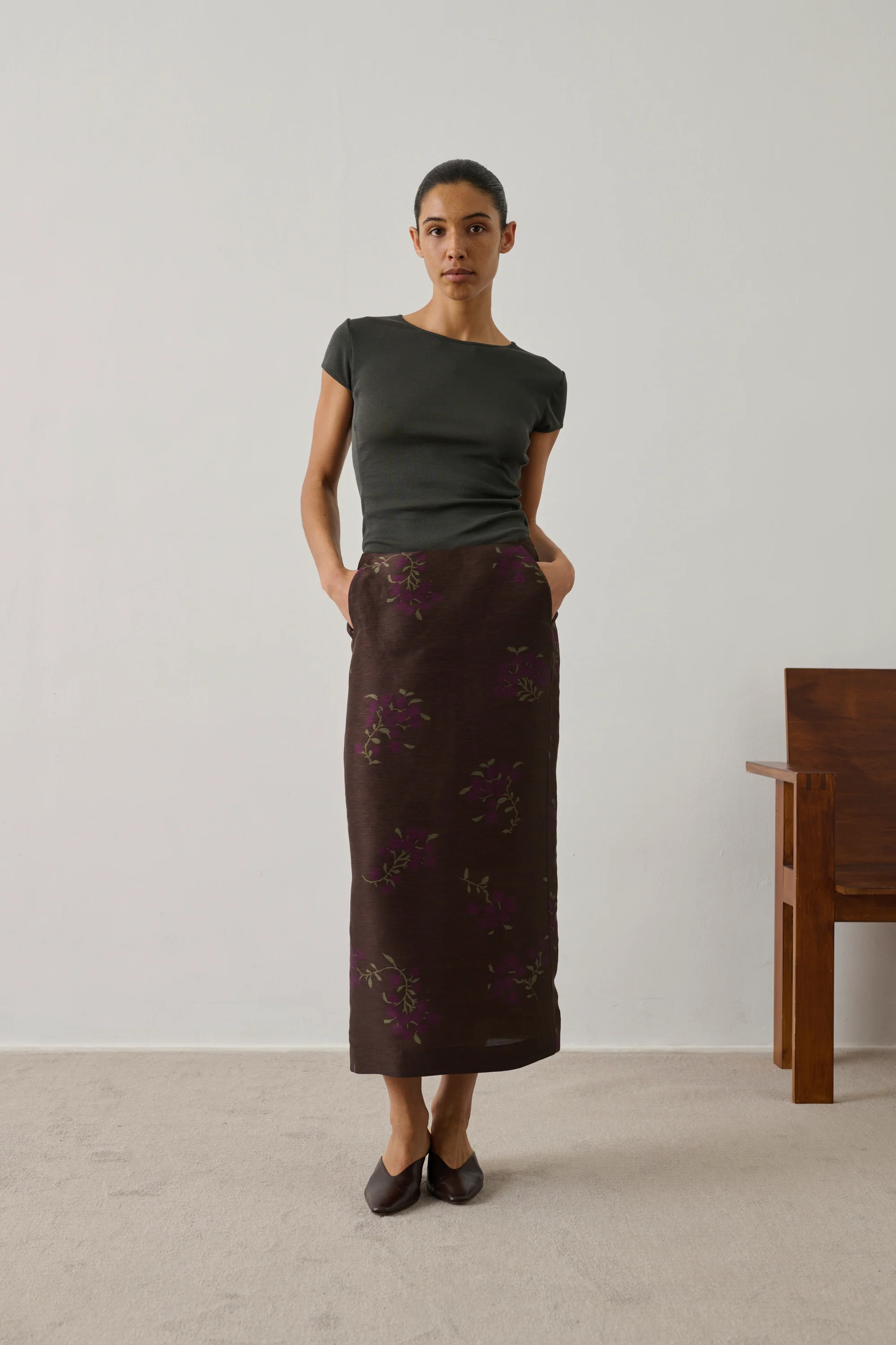 JUPE HELIA MARRON - Image 3