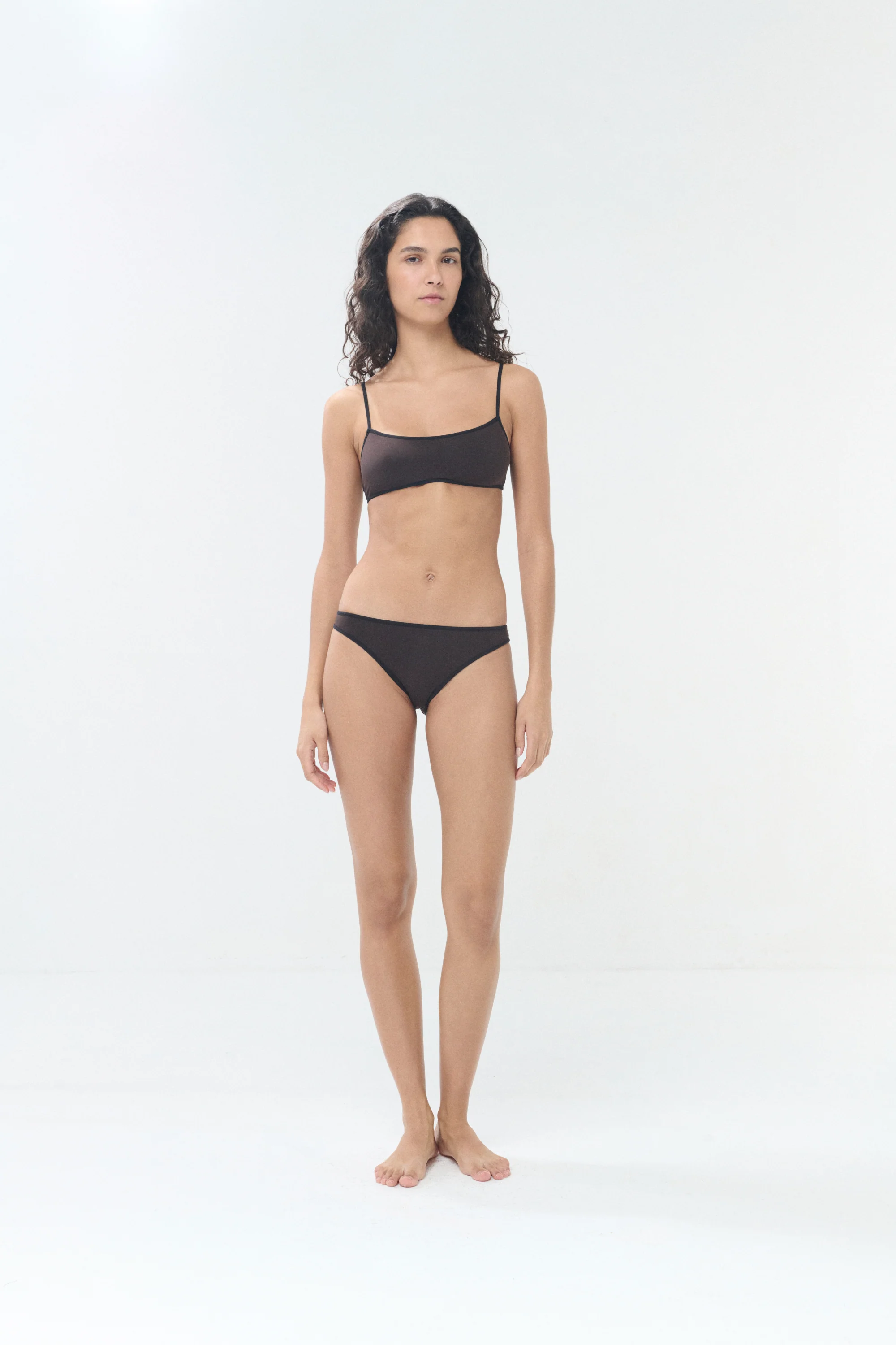 HAUT DE MAILLOT DE BAIN IL BIKINI BICOLORE NOIR/MARRON - Image 5