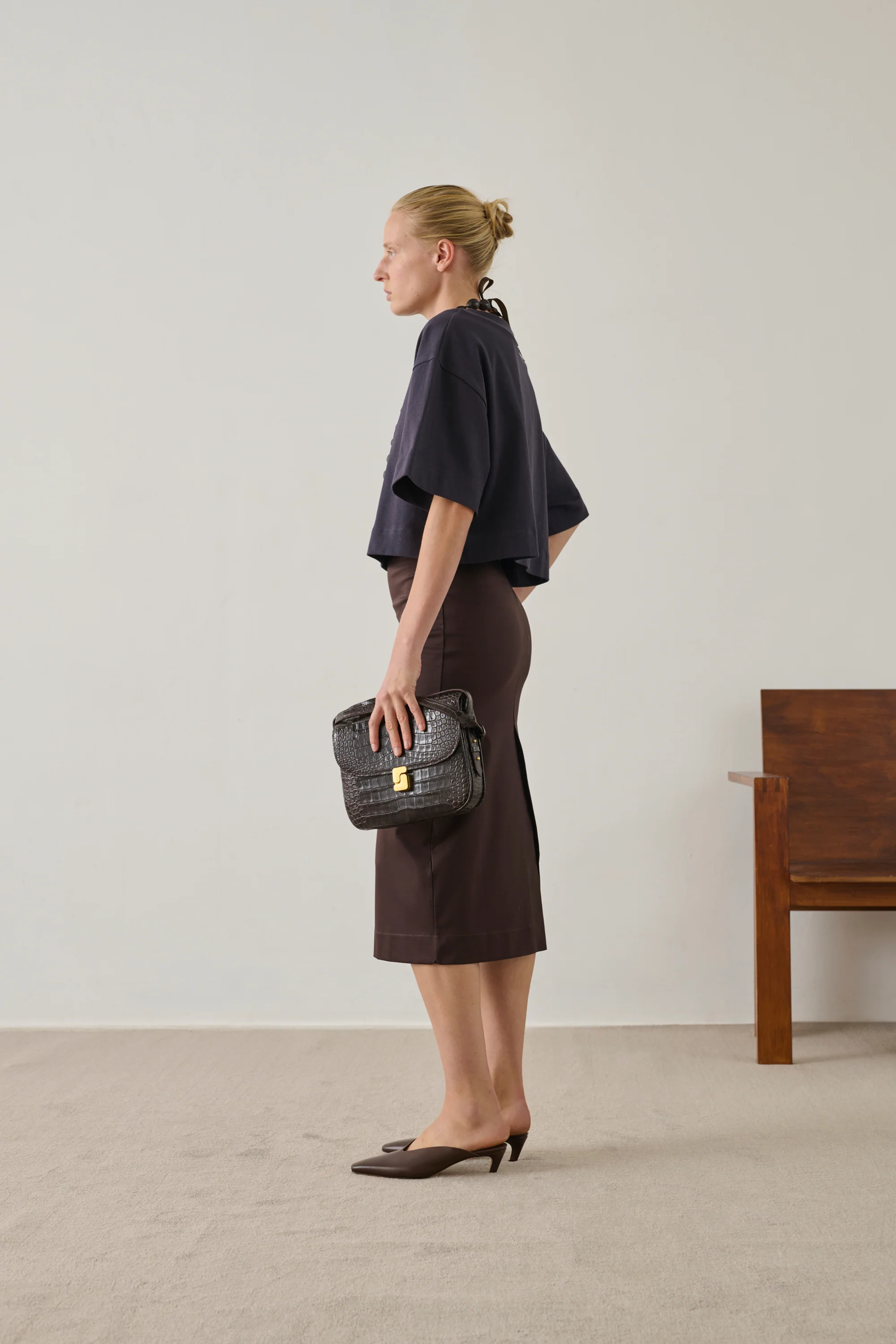 SAC BELLISSIMA MAXI MARRON CROCO - Image 2