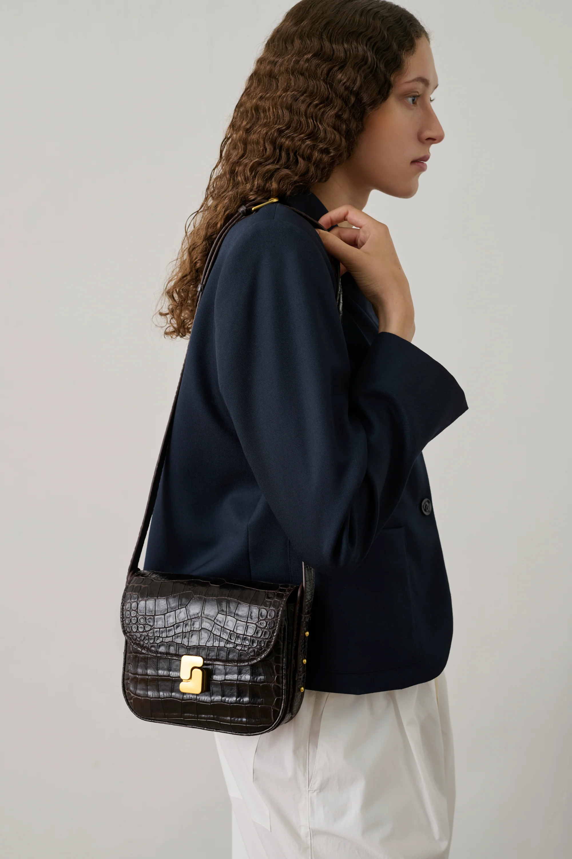 SAC BELLISSIMA MINI MARRON CROCO - Image 2